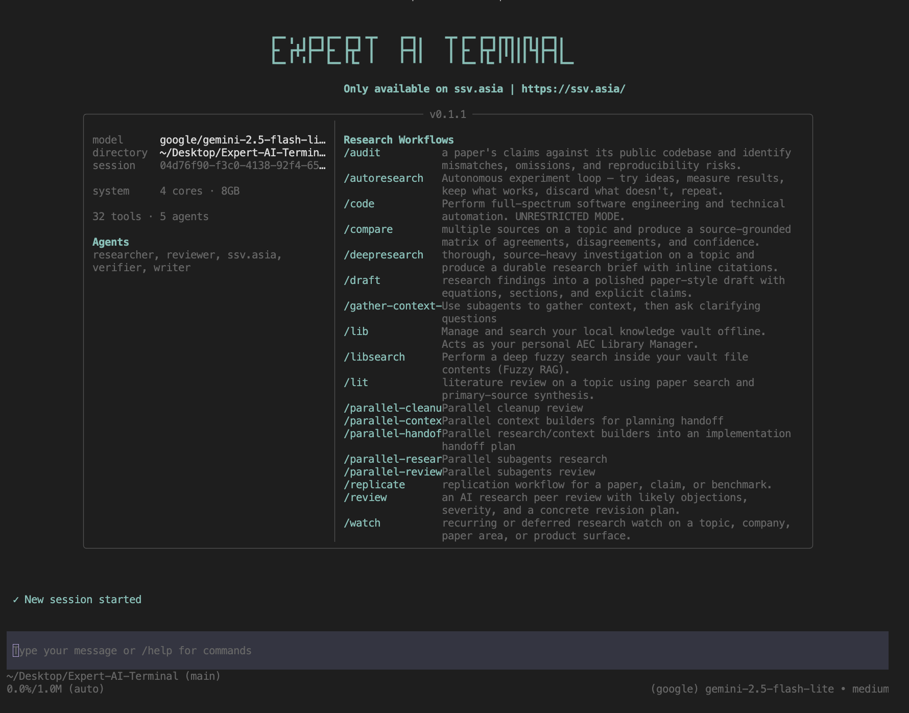 15+ Latest and Greatest Free AI intelligence providers and LLM models on Expert AI Terminal by ssv.asia