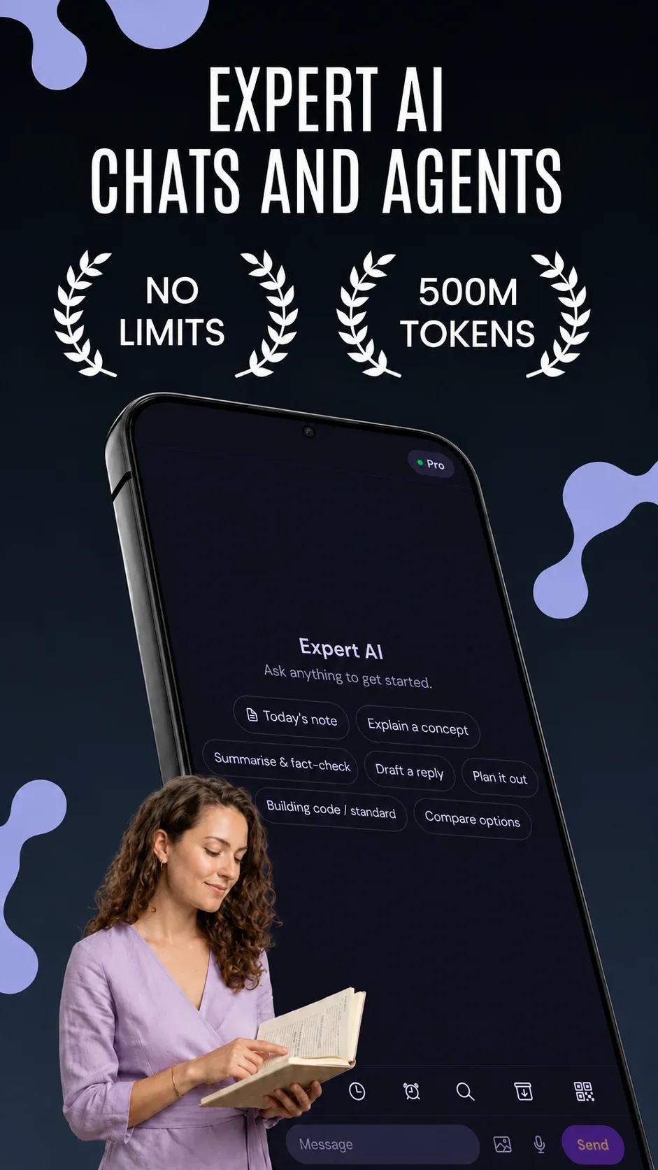 Expert AI mobile workspace and landing experience